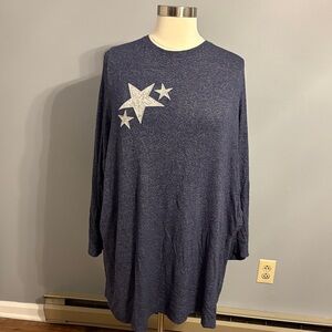 Cacique Navy Sleep Top Long Sleeve